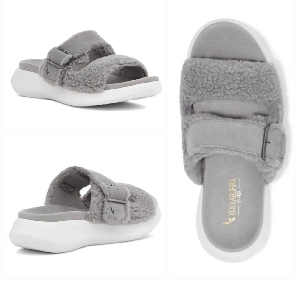 Nib Koolaburra by UGG Womens Pasea Slide Sandal Slippers Grey